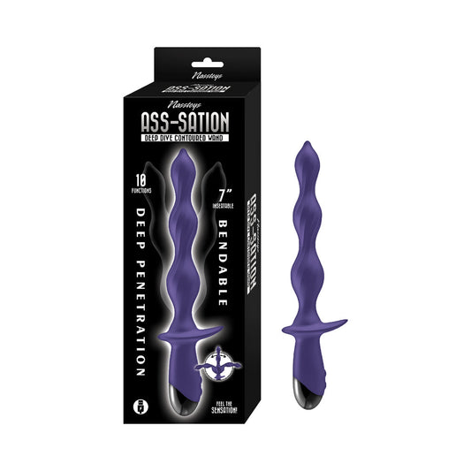 Nasstoys Ass-Sation Deep Dive Contoured Wand – Purple – 10 Vibration Functions