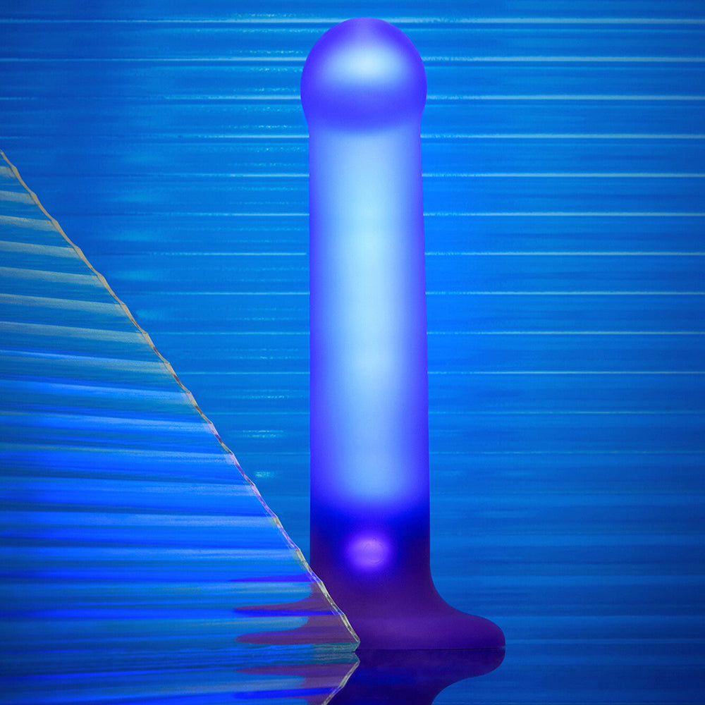 Strap-On-Me Glow-LED Dildo – Semi-Realistic Design – Blue