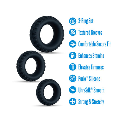 Blush Performance Plus Drift 3-Ring Set for Stamina Support – Black