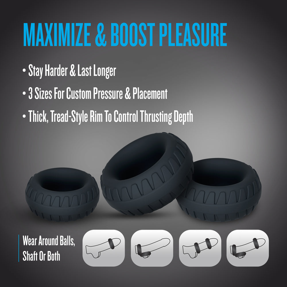 Blush Performance Plus Drift 3-Ring Set for Stamina Support – Black