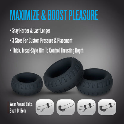 Blush Performance Plus Drift 3-Ring Set for Stamina Support – Black