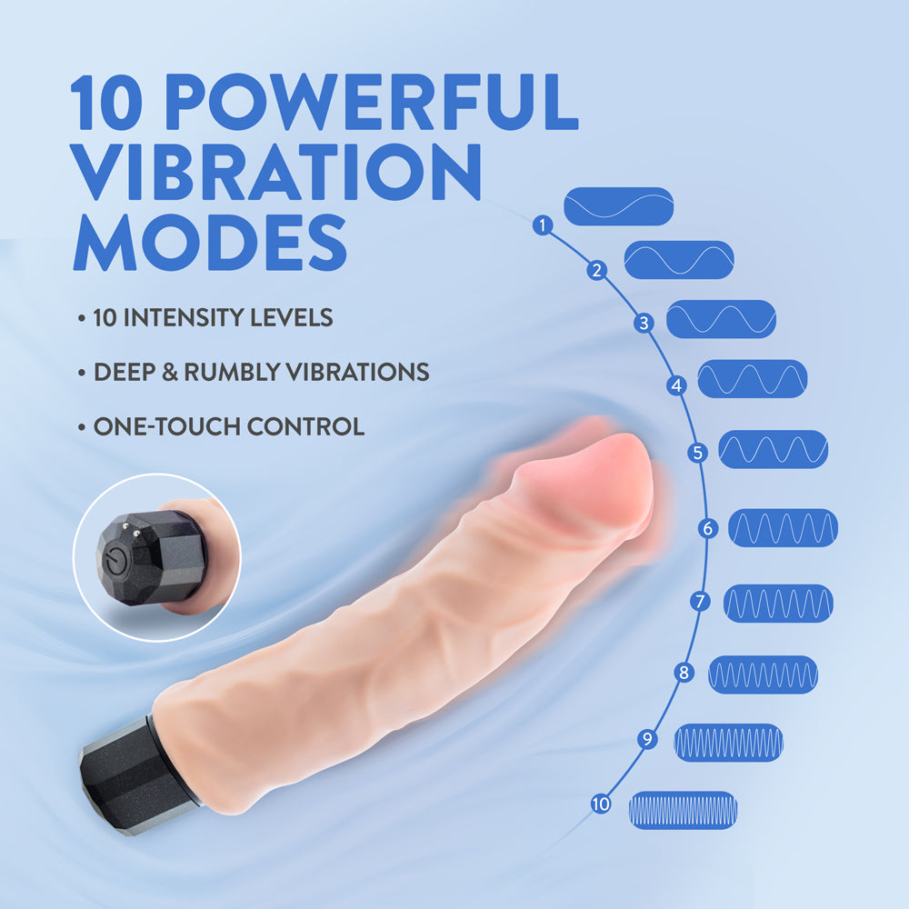 Blush Au Naturel Big Easy 9-Inch Vibrating Dildo – Beige