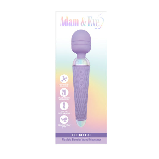 Adam & Eve Flexi Lexi Wand – Lavender – 20 Vibration Patterns
