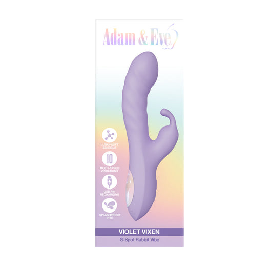 Adam & Eve Violet Vixen G-Spot Rabbit Vibe – Light Purple – 10 Vibration Patterns