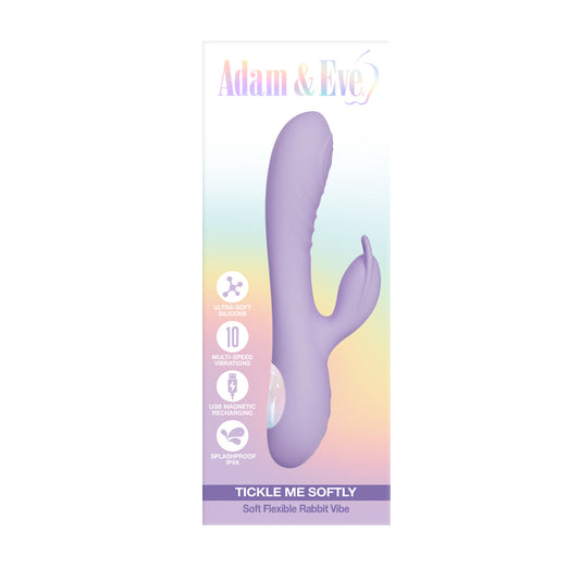 Adam & Eve Tickle Me Softly Rabbit Vibrator – Light Purple