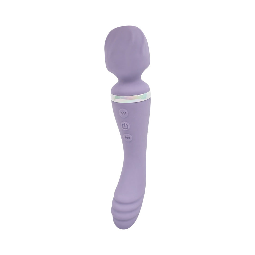 Adam & Eve Wand & Done Silicone Rechargeable Wand with Dual Sensations - Light Purple