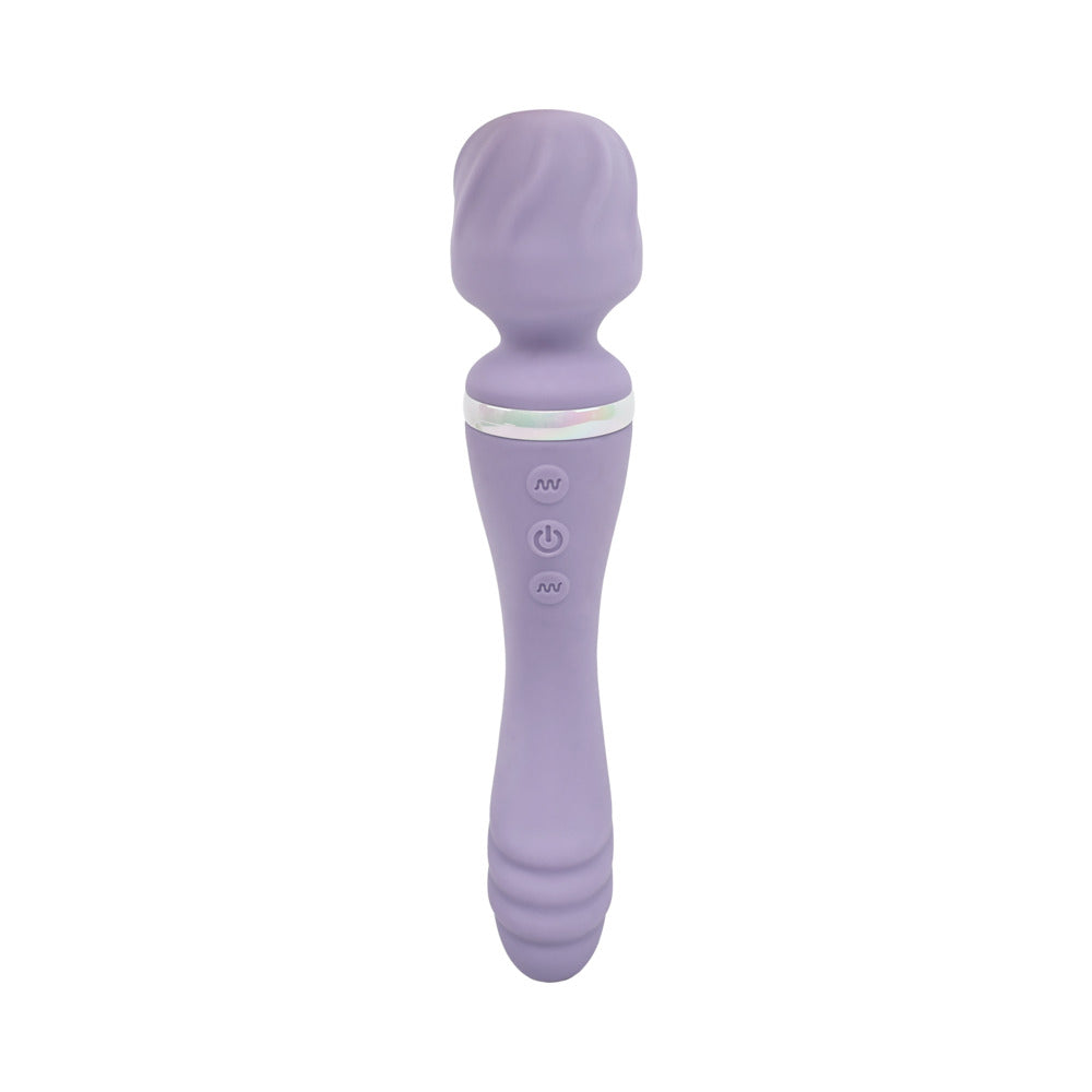 Adam & Eve Wand & Done Silicone Rechargeable Wand with Dual Sensations - Light Purple