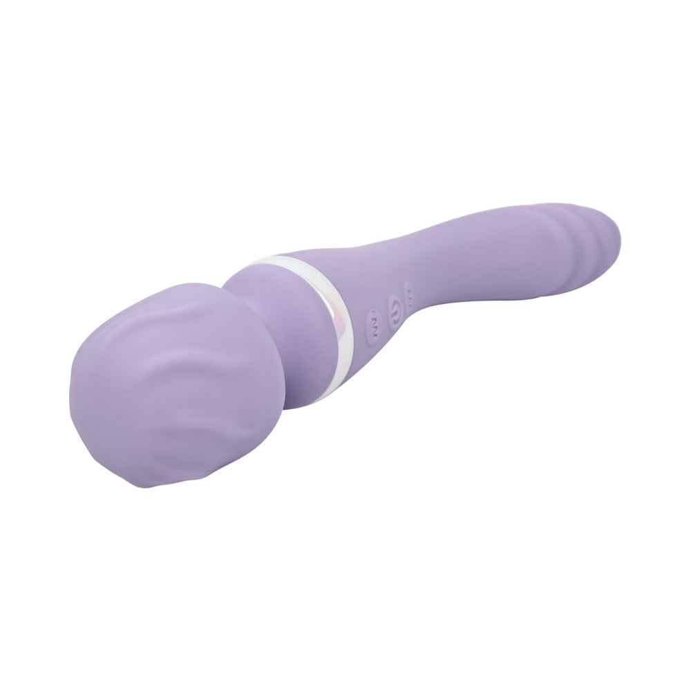 Adam & Eve Wand & Done Silicone Rechargeable Wand with Dual Sensations - Light Purple