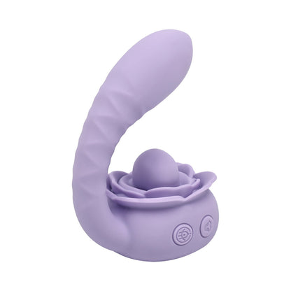 Adam & Eve Lilac Licks Silicone Dual Stimulation Device with 10 Vibration Modes - Light Purple