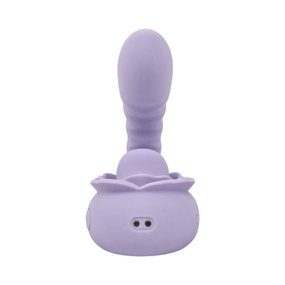 Adam & Eve Lilac Licks Silicone Dual Stimulation Device with 10 Vibration Modes - Light Purple