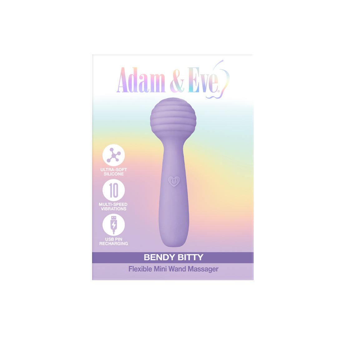 Adam & Eve Bendy Bitty Wand - Miniature Vibrating Wand - Light Purple