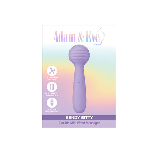 Adam & Eve Bendy Bitty Wand - Miniature Vibrating Wand - Light Purple