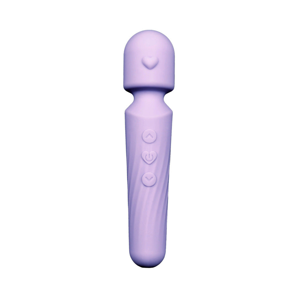 Adam & Eve Lilac Love Wand – Silicone Massager with 10 Vibration Modes – Light Purple