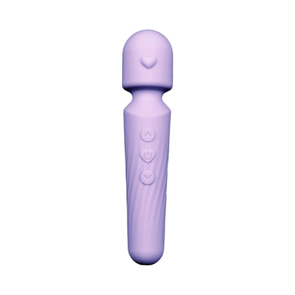 Adam & Eve Lilac Love Wand – Silicone Massager with 10 Vibration Modes – Light Purple