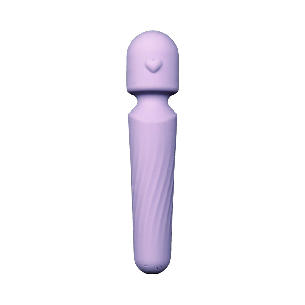 Adam & Eve Lilac Love Wand – Silicone Massager with 10 Vibration Modes – Light Purple