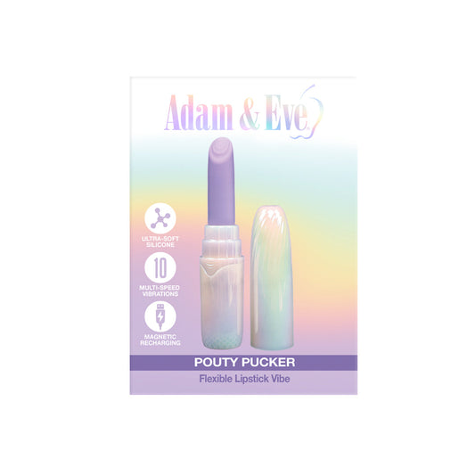Adam & Eve Pouty Pucker Lipstick Vibe – Light Purple – USB Rechargeable
