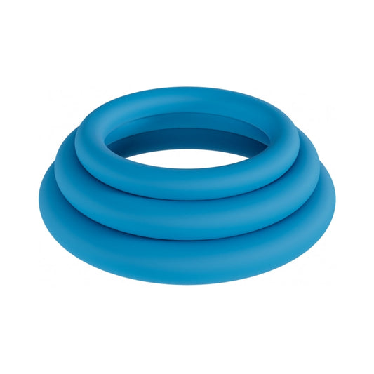 LEVELZ Silicone Cock Ring Set of 3 (L/XL/XXL) - Teal