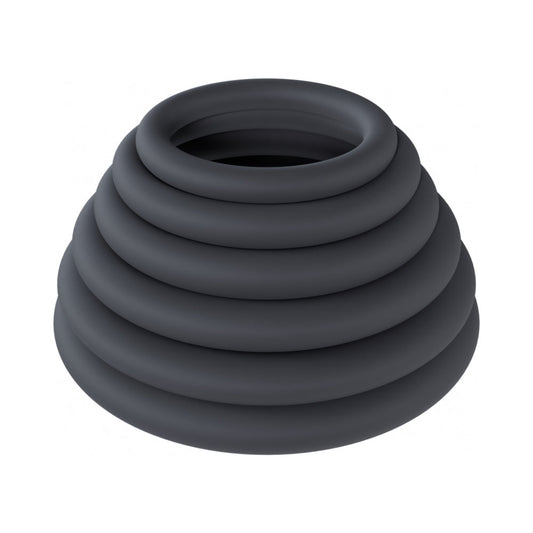 LEVELZ Classic Silicone Cock Ring Set of 6 - Black