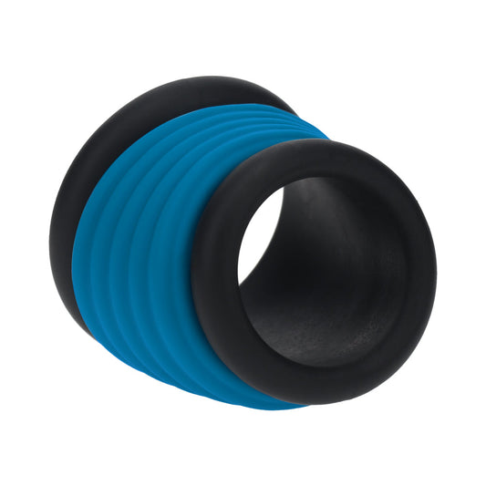 LEVELZ Tube Silicone Cock Ring - Black/Teal