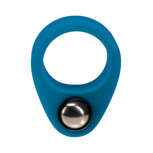 LEVELZ Liquid Silicone Single Weighted Ball Cock Ring - Teal