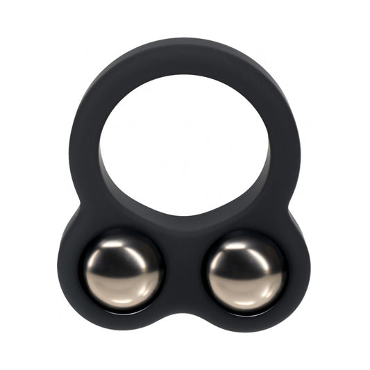 LEVELZ Double Weighted Ball Cock Ring – Black
