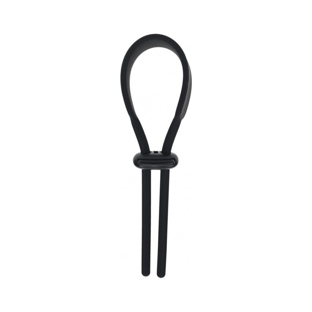 LEVELZ Adjustable Silicone Lasso Cock Ring – Black