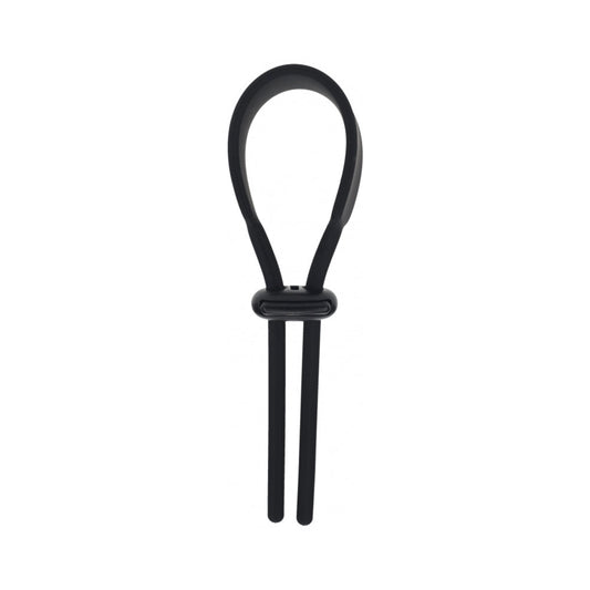 LEVELZ Adjustable Silicone Lasso Cock Ring – Black