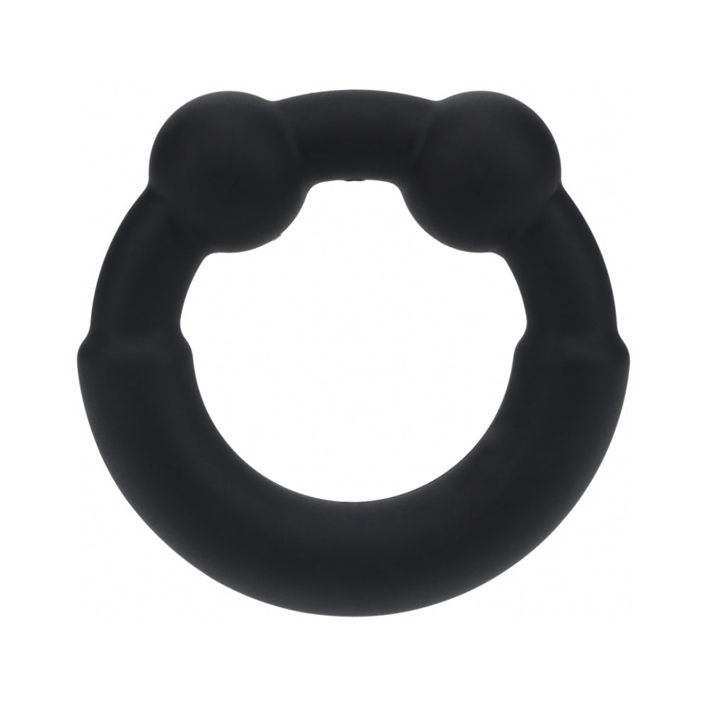 LEVELZ Metal & Silicone Cock Ring – Black – Non-Vibrating