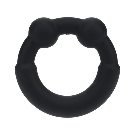 LEVELZ Metal & Silicone Cock Ring – Black – Non-Vibrating