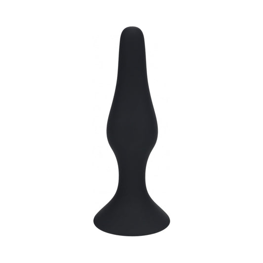 LEVELZ Slim Silicone Anal Plug Large - Tapered Design - Black
