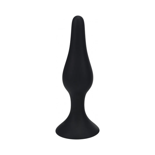 LEVELZ Slim Silicone Anal Plug XLarge - Black - Tapered Design for Comfortable Insertion