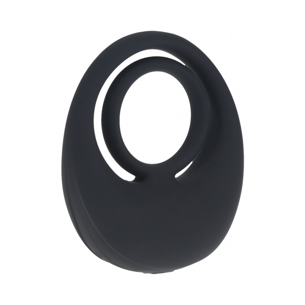 LEVELZ Vibrating Liquid Silicone Cock & Ball Ring – Black