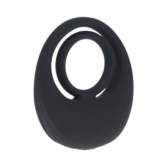 LEVELZ Vibrating Liquid Silicone Cock & Ball Ring – Black