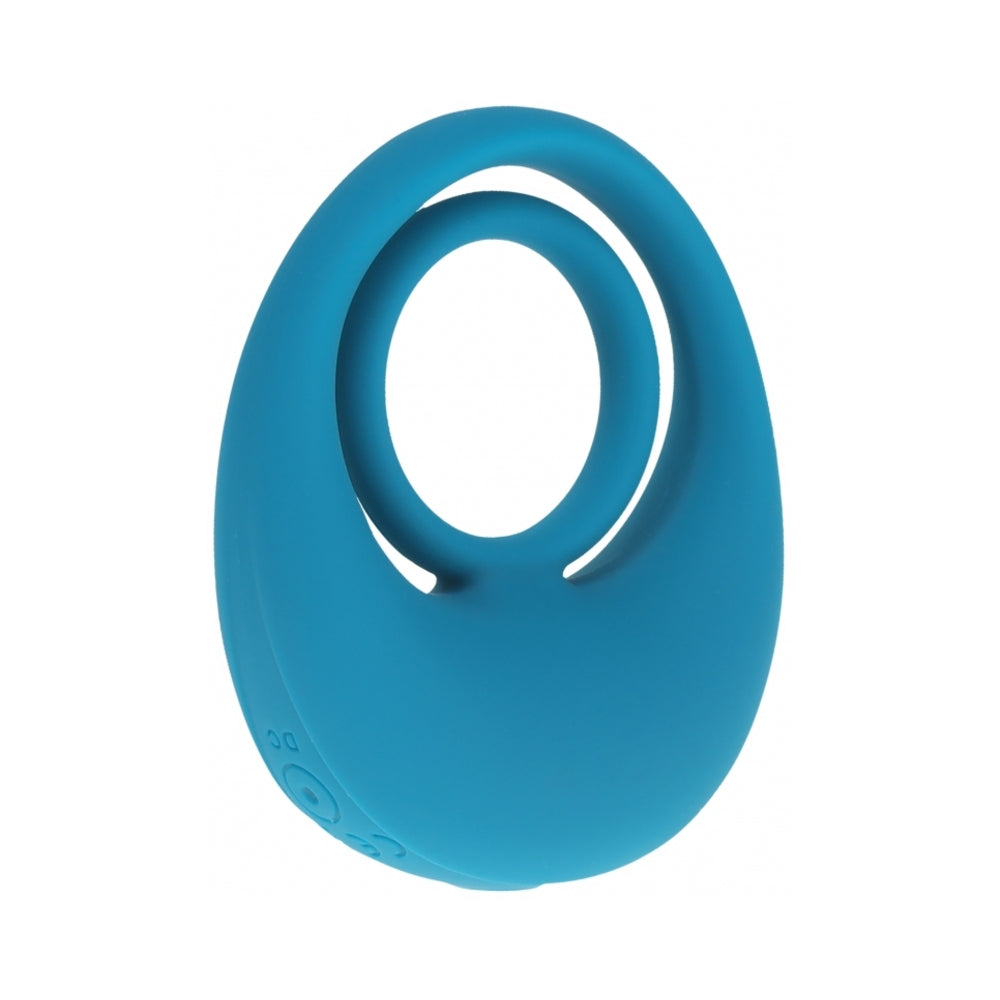 LEVELZ Vibrating Silicone Cock & Ball Ring - Teal