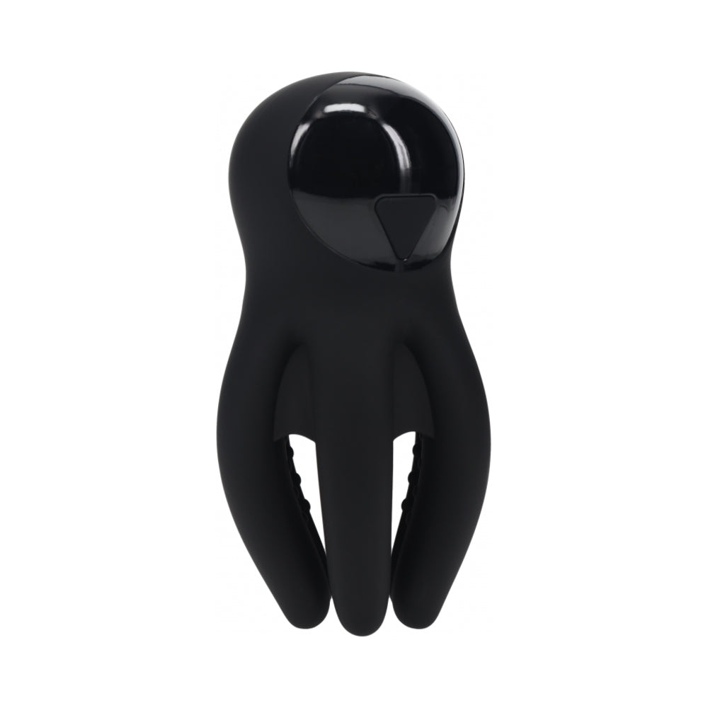 LEVELZ Digital Vibrating Silicone Penis Head Stimulator with Tentacles – Black