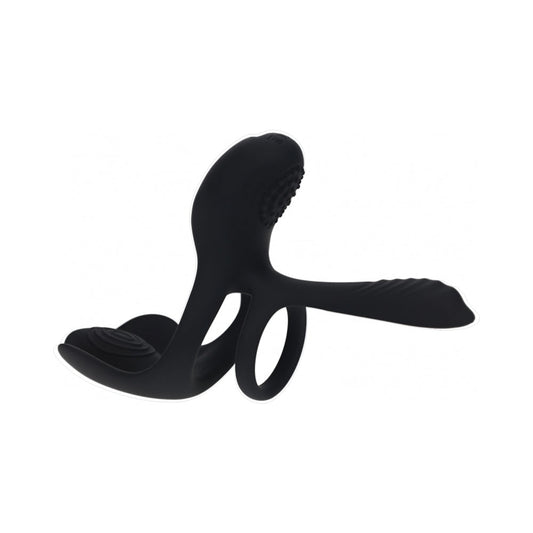 LEVELZ Triple Motor Vibrating Silicone Cock Ring – Black