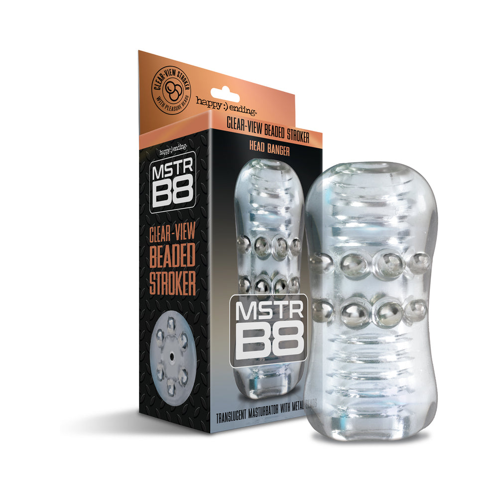 MSTR B8 Clear-View Beaded Stroker - Compact Translucent Design