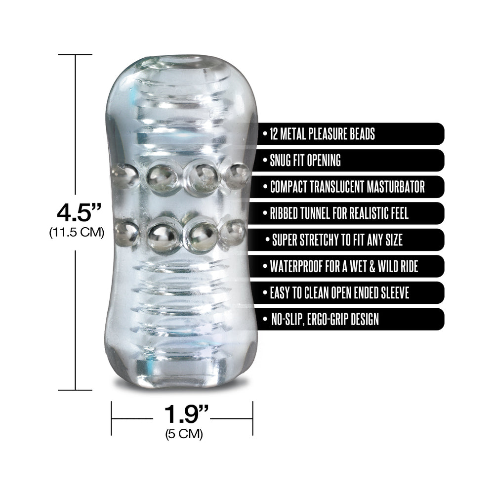 MSTR B8 Clear-View Beaded Stroker - Compact Translucent Design