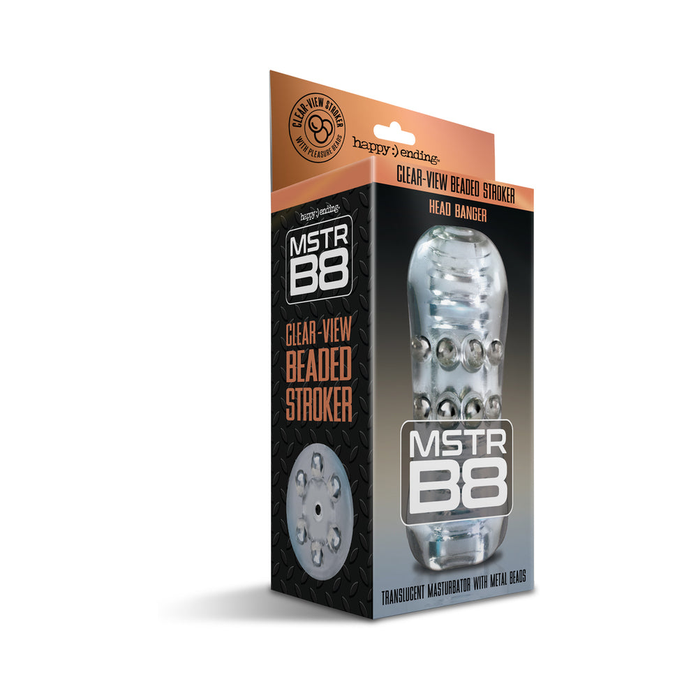MSTR B8 Clear-View Beaded Stroker - Compact Translucent Design
