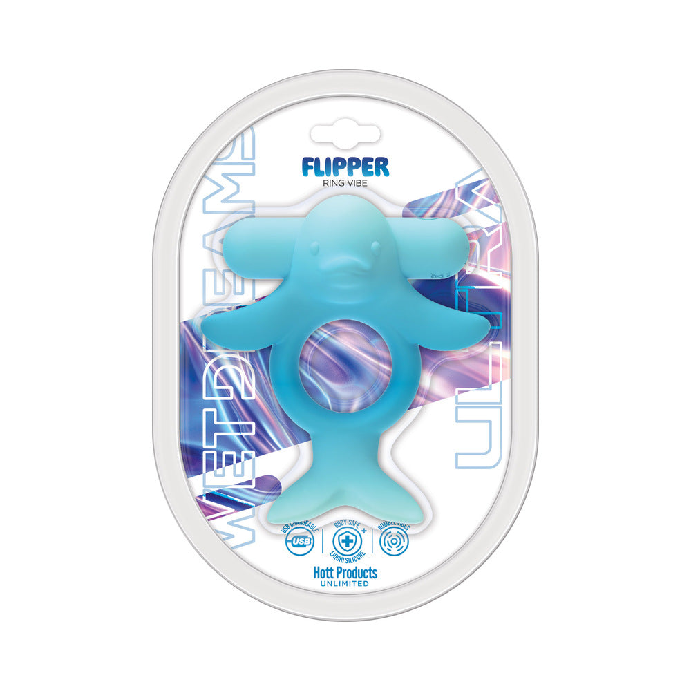 Wet Dreams Dolphin Cockring with Bullet Vibe – Blue