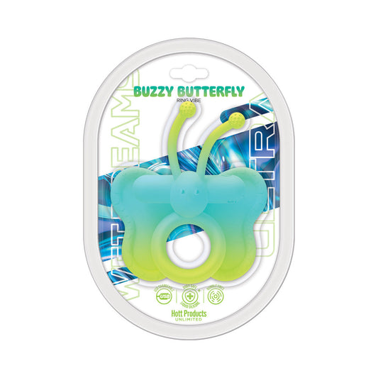 Wet Dreams Buzzy Butterfly Ring Vibe – Dual Color Cockring with Bullet – Multi-Color