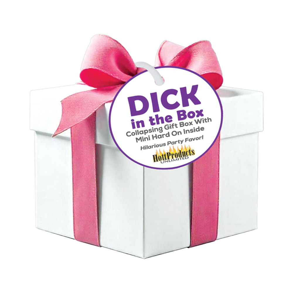Hott Products Dick in the Box Collapsing Gift Box with Mini Dong – White/Hot Pink