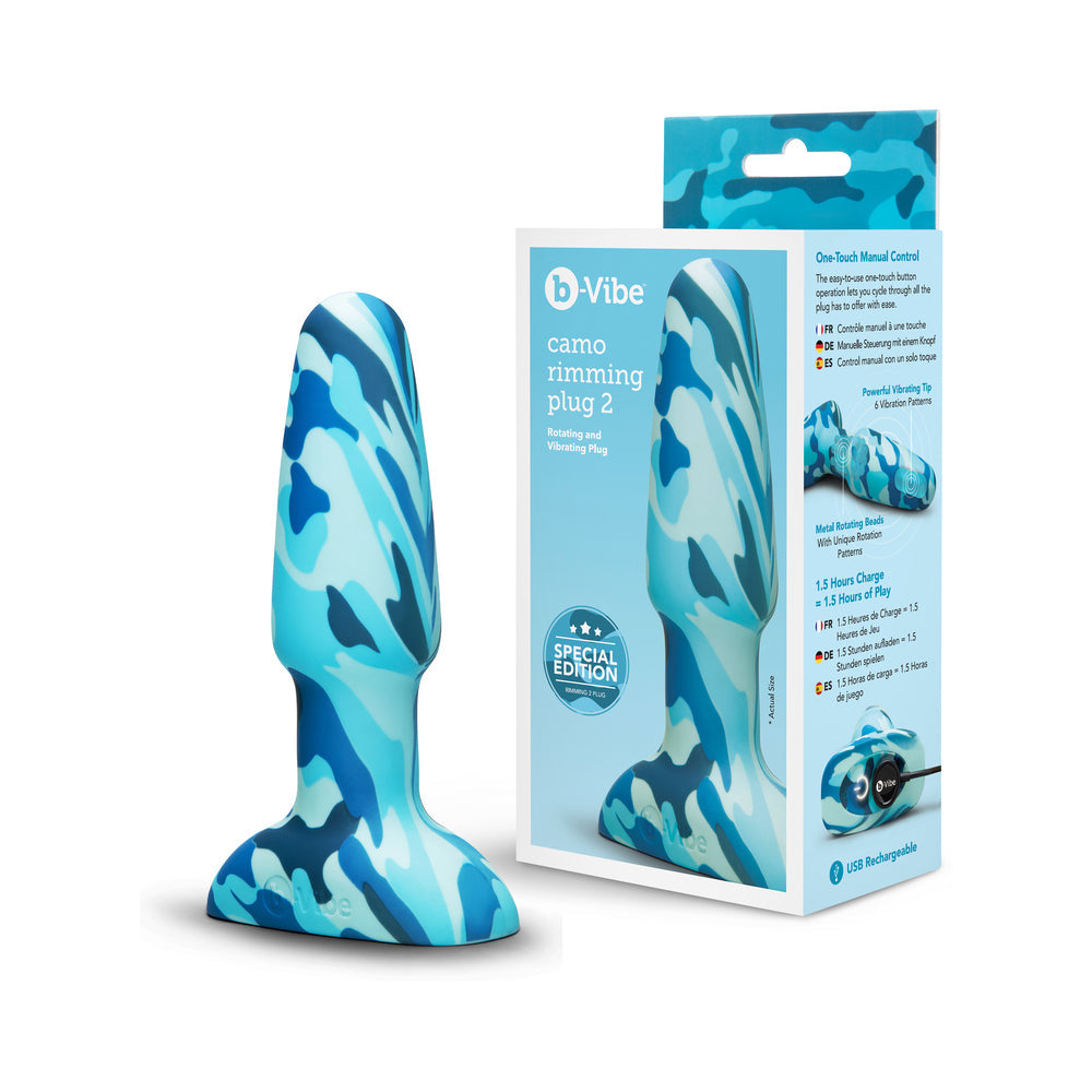 b-Vibe Rimming Plug 2 Anal Toy with Rotating Beads – Camouflage