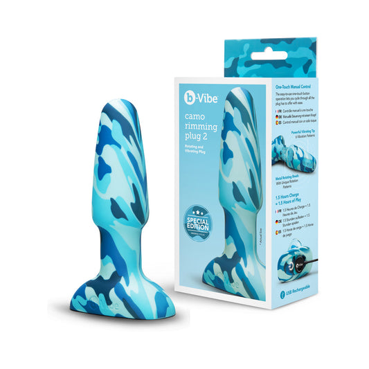 b-Vibe Rimming Plug 2 Anal Toy with Rotating Beads – Camouflage