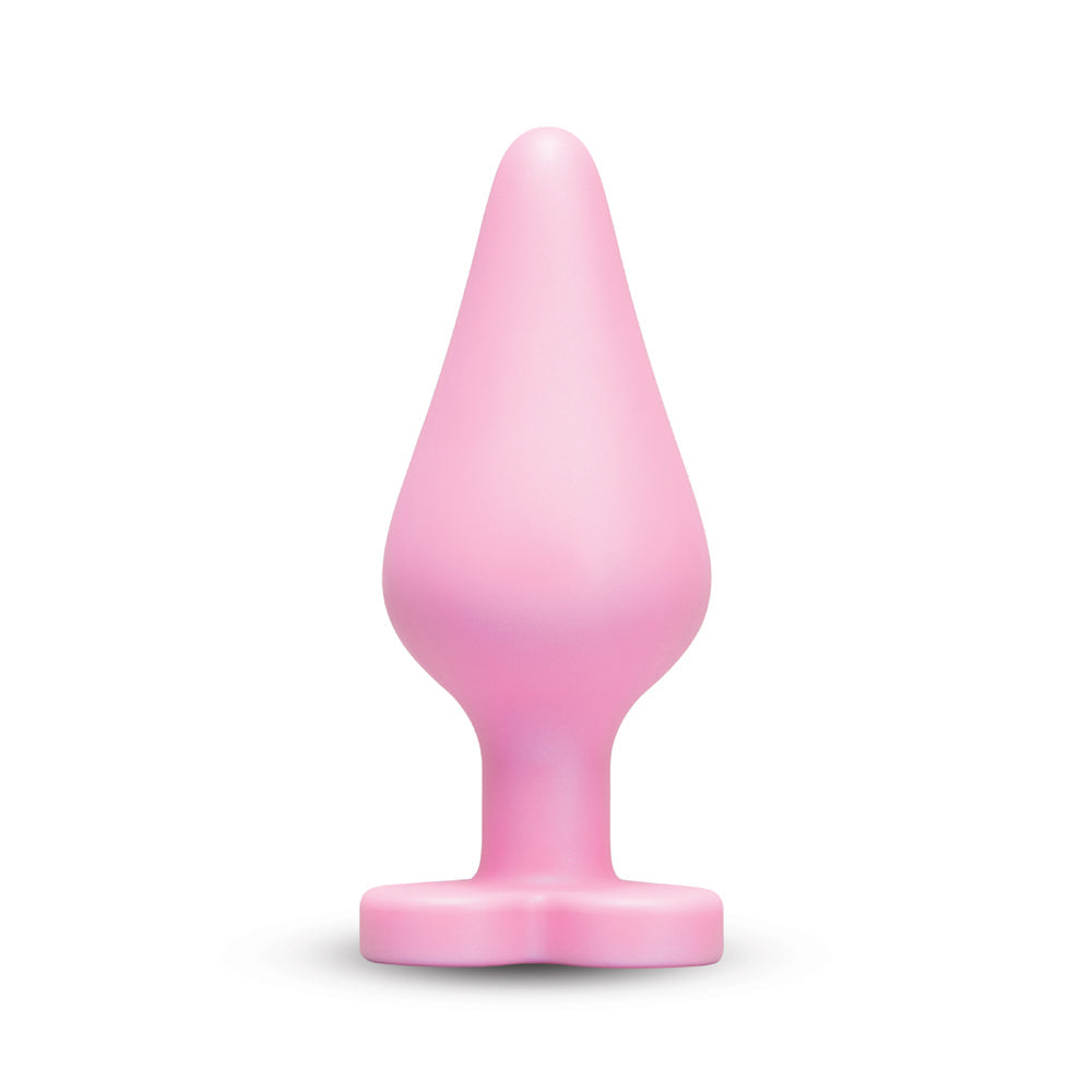b-Vibe Butties b-Mine Silicone Butt Plug – Light Pink, Tapered Design for Gentle Insertion