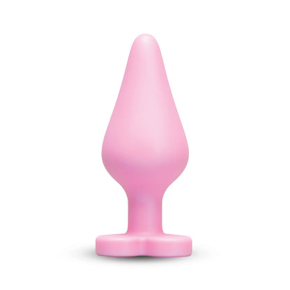b-Vibe Butties b-Mine Silicone Butt Plug – Light Pink, Tapered Design for Gentle Insertion