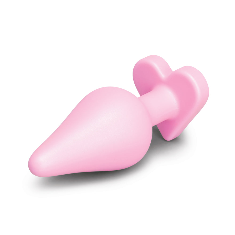 b-Vibe Butties b-Mine Silicone Butt Plug – Light Pink, Tapered Design for Gentle Insertion