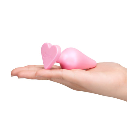b-Vibe Butties b-Mine Silicone Butt Plug – Light Pink, Tapered Design for Gentle Insertion
