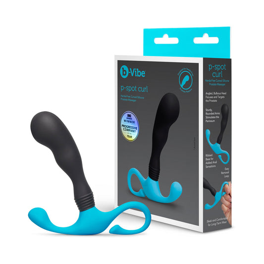 b-Vibe P-Spot Curl Silicone Prostate Massager – Multi-Color