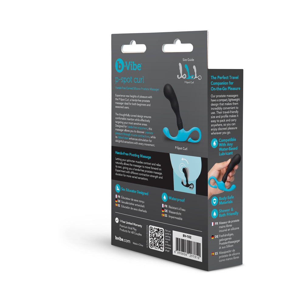 b-Vibe P-Spot Curl Silicone Prostate Massager – Multi-Color
